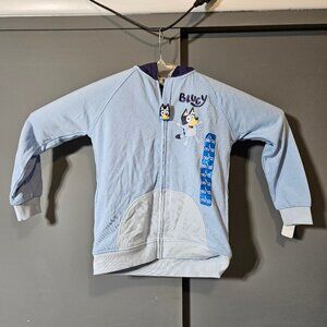 Bluey Girls Large 10/12 Character Hooded Jacket Light Blue